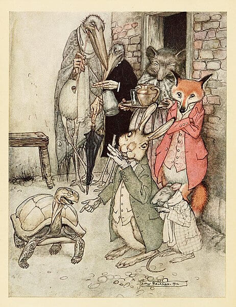 Tortoise and the Hare - Arthur Rackham - Public domain