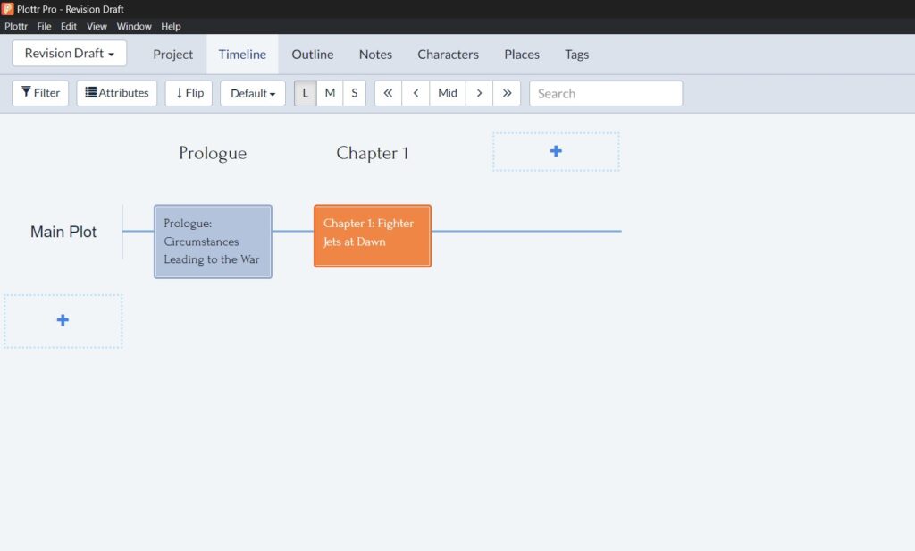 Example - color-coding pacing in Plottr