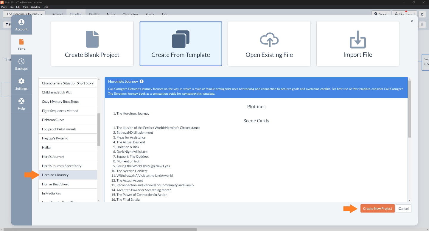 How to Use the Heroine's Journey Template in Plottr