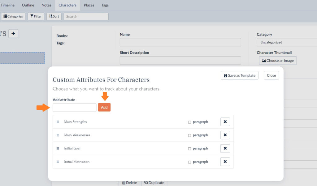 How to add custom attributes to character cards in Plottr