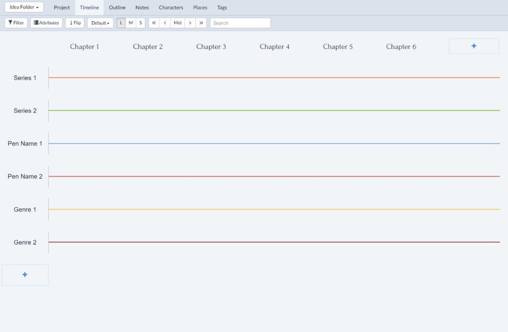 Writing plan template in Plottr - Step 1 - Brainstorming