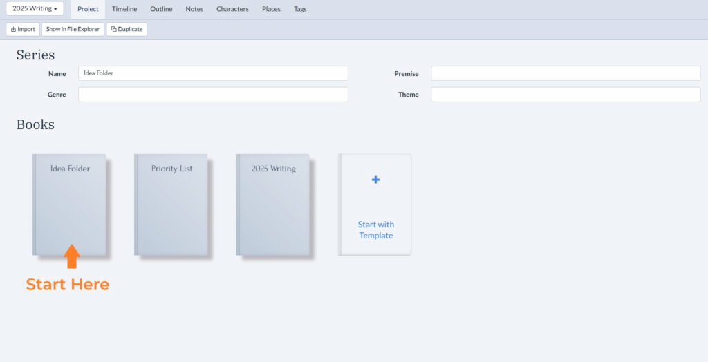 Idea Folder Project Template Overview