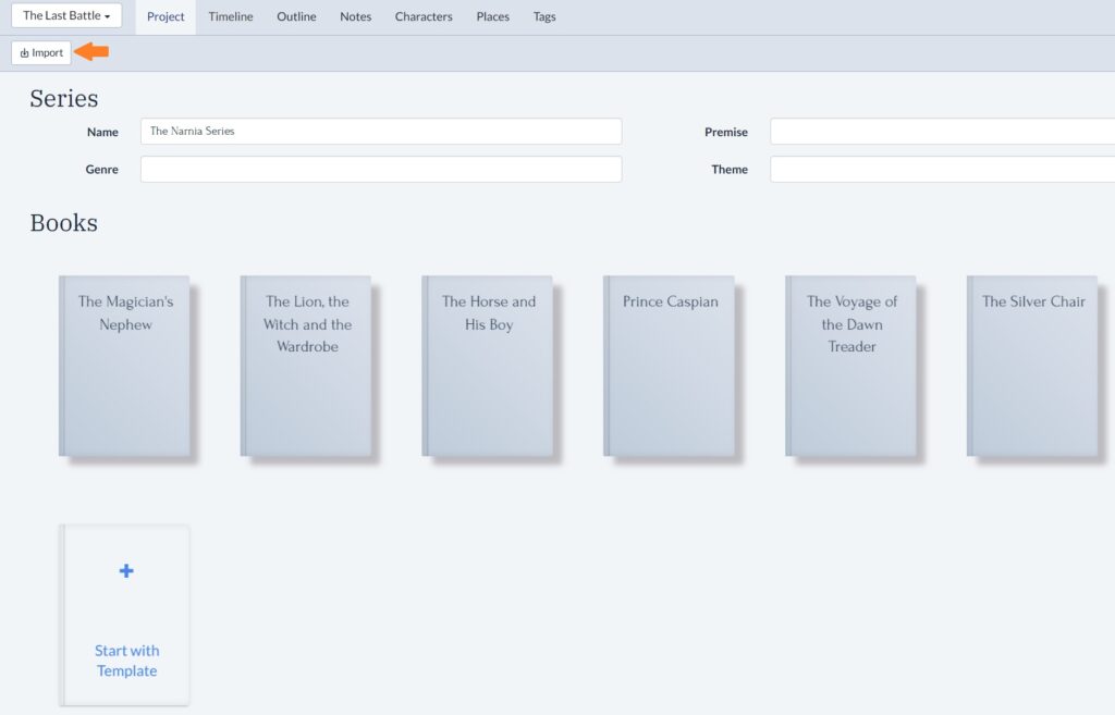 Import books into Plottr series projects