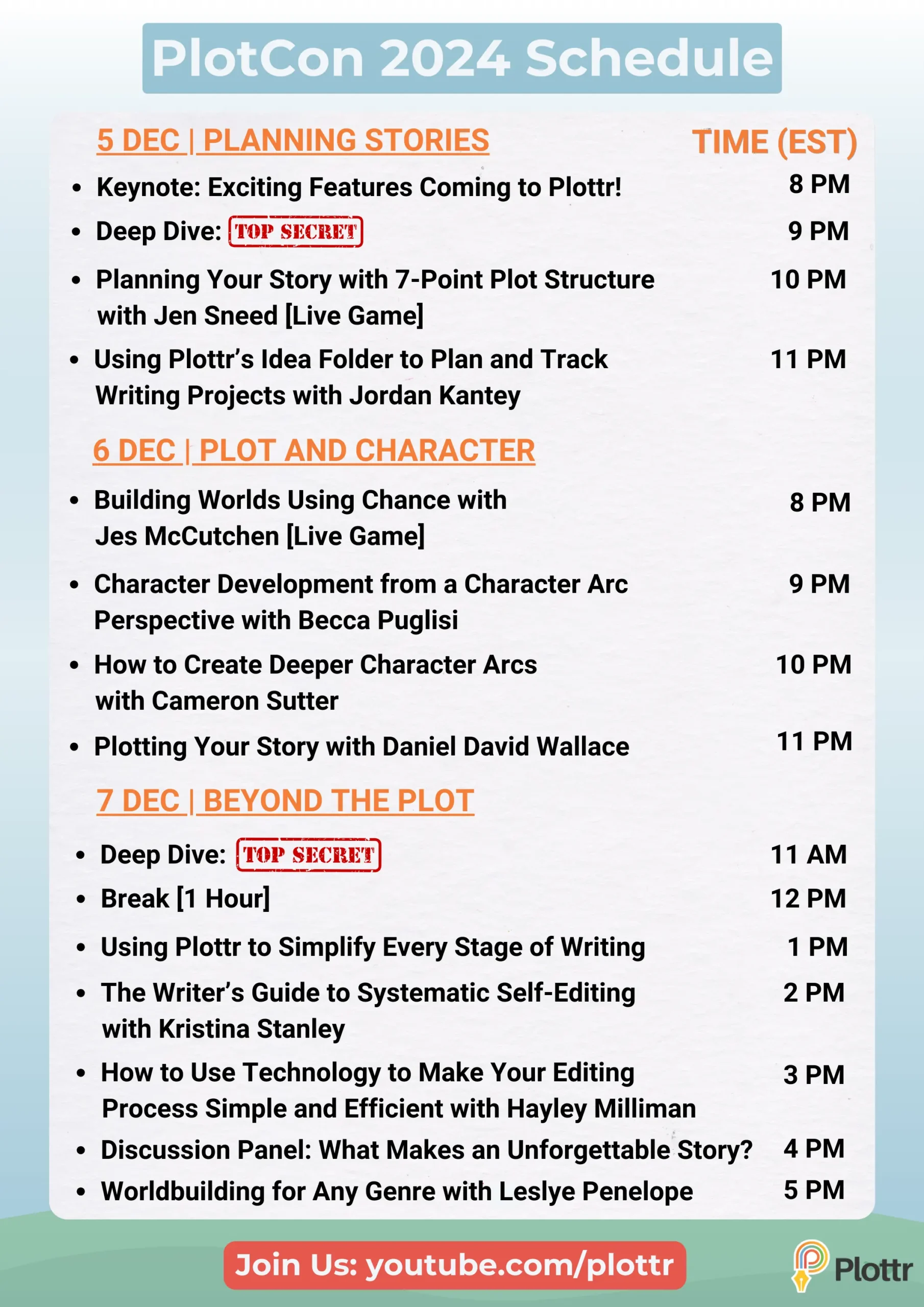 PlotCon 2024 updated final schedule