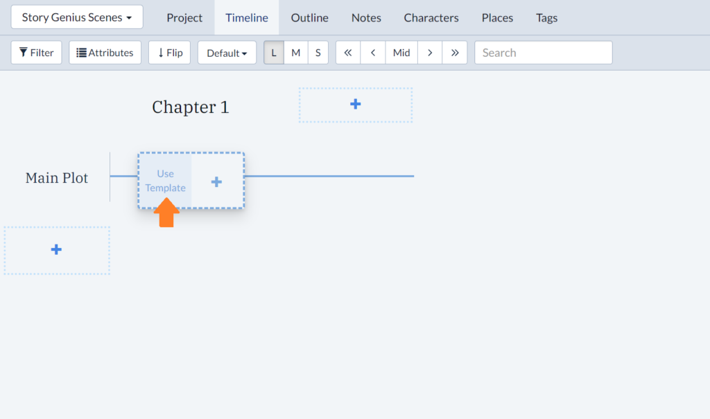 Using a Scene Template in Plottr