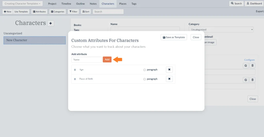 Adding custom character attributes in Plottr