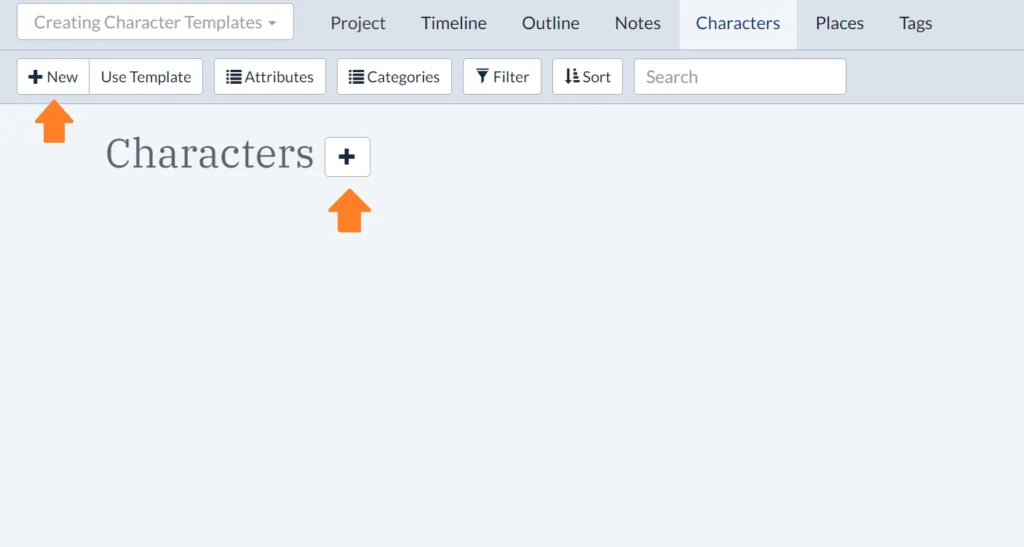 How to create new characters in Plottr