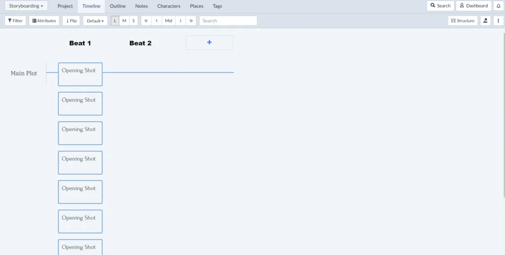 Duplicating scene cards in Plottr - stacked view